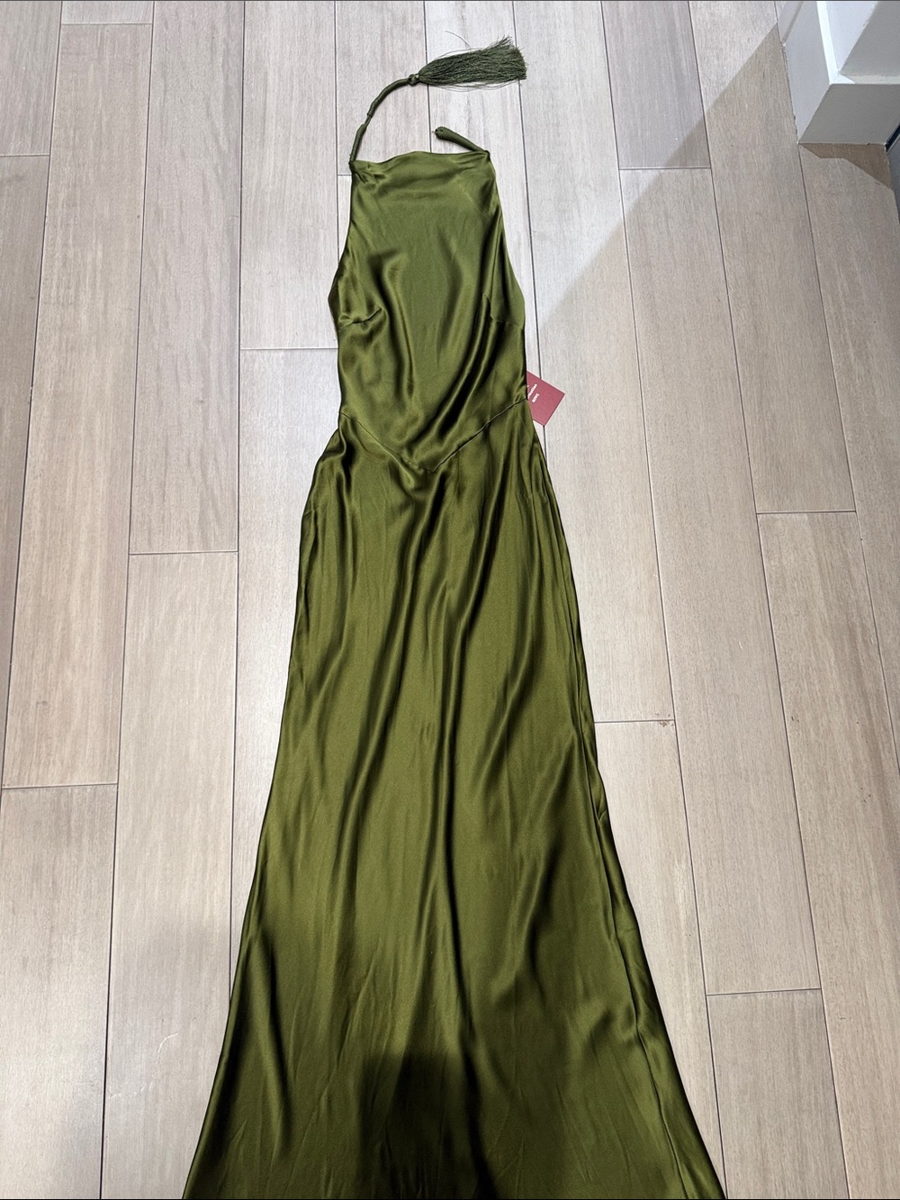 Reformation Camile Rowe Bianca Silk Dress Moss Garden - Picture 3 of 10